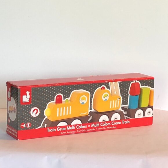 Janod Multi Color Crane Train with Safety Magnetic Blocks 2 Games in 1 Age 2+ - Picture 8 of 11